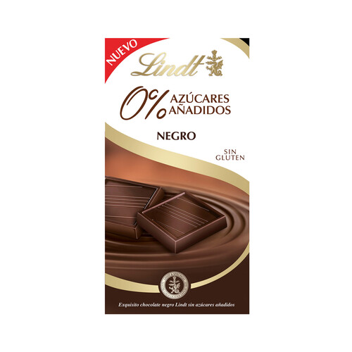 LINDT Chocolate negro sin azúcares añadidos 100 g.