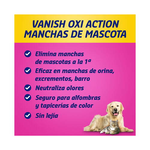 VANISH Quitamanchas especial mascotas VANISH OXI ACTION 750 ml.