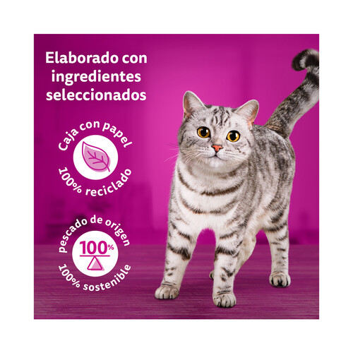 WHISKAS Tasty mix Alimentación para gato húmedo en bolsistas 12 uds, 85 g.