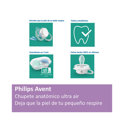 Comprar Philips Avent Chupete Ultra Air de 0 a 6 Meses Azul