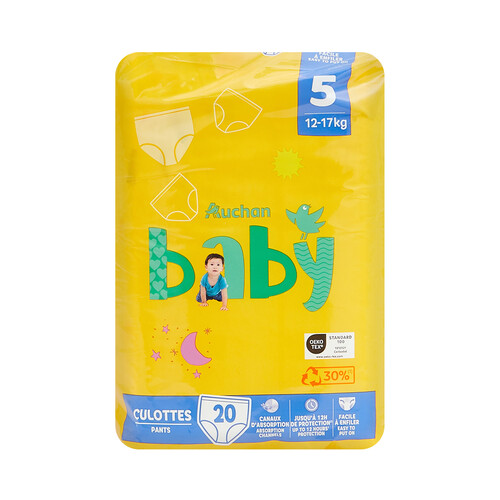 PRODUCTO ALCAMPO Baby Pants (braguitas) de aprendizaje talla 5 (12-17 kg) 20 uds.