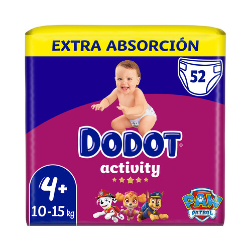 DODOT Activity Pañales talla 4+ (10-15 kg) 52 uds.