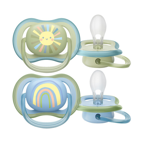 AVENT Ultra air de Philips Chupetes anatómicos de silicona para bebés de 0 a 6 meses 2 uds.