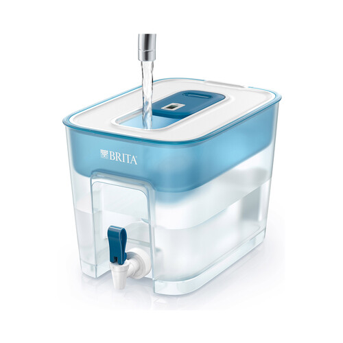 BRITA Depósito filtrante Flow XXL (8,2 l) incl. 1x cartucho MAXTRA PRO All-in-1: jarra apta para frigorífico con  digital y tapa deslizante, reduce el cloro, la cal y las impurezas.