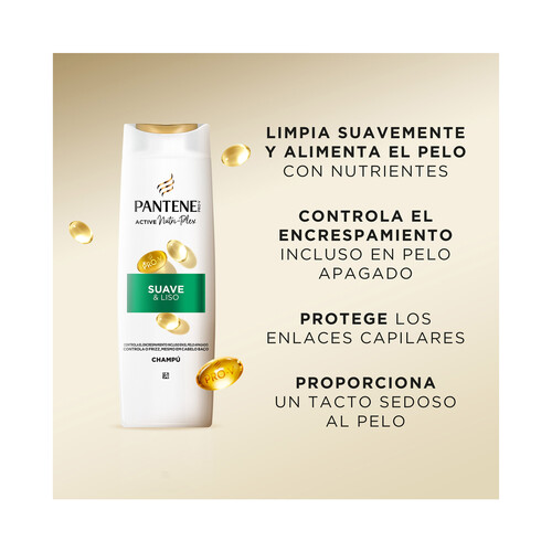 PANTENE Pro-v suave & liso Champú para cabellos encrespados y apagados 500 ml.