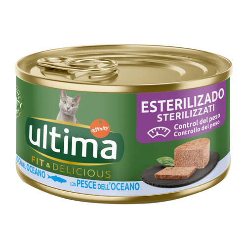 ULTIMA  Fit & delicius Alimentación para gato húmeda en lata con sabor a pescado 85 g