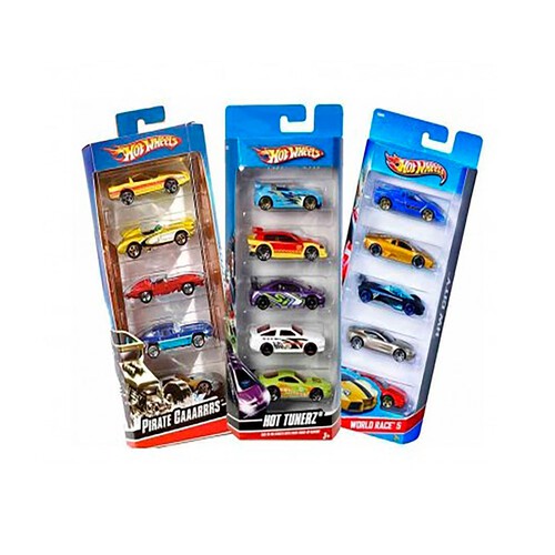 HOT WHEELS - Paquete de 5 autos a escala 1:64, regalo para coleccionistas y niños a partir de 3 años (los estilos pueden variar), 1806