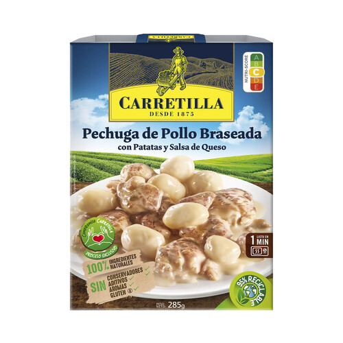 CARRETILLA Pechuga de pollo braseada con patatas y salsa de queso CARRETILLA 285 g.