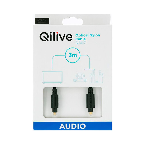 Cable óptico de audio QILIVE de 3m.