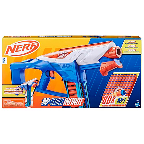 Lanzador NERF N Series Infinite con 80 dardos N1, +8 años.