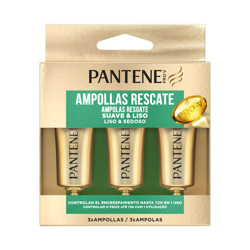 PANTENE Tratamiento intensivo en ampollas, para cabellos dañados PANTENE Suave & liso 3 x 15 ml.