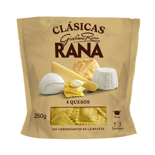 RANA Tortellini de pasta fresca rellenos de 4 quesos 250 g.