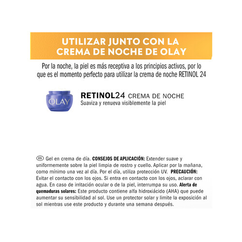 OLAY Vitamin C + AHA Crema en gel de día, para un tono de piel luminoso y uniforme 50 ml.