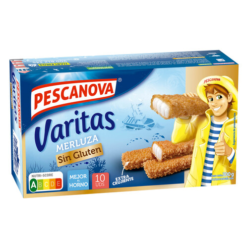 PESCANOVA Merluza en varitas super crujientes 300 g.