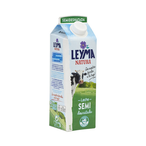 LEYMA Leche de vaca semidesnatada de origen 100% gallego Natura 1 l.