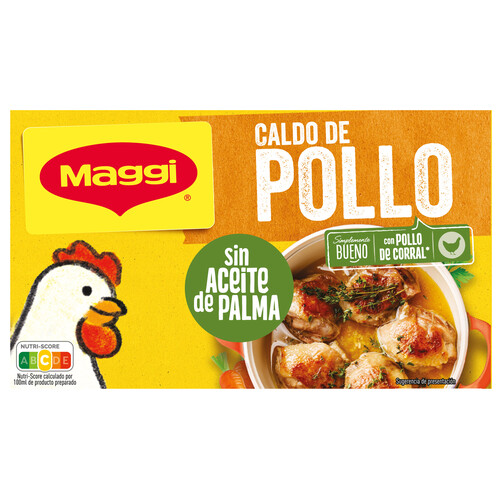 MAGGI Caldo de pollo (con pollo de corral) 21 pastillas 210 g.