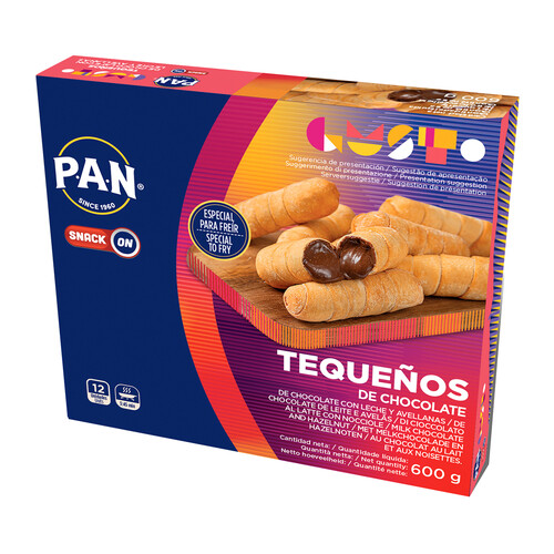 PAN Tequeños rellenos de chocolate con leche y avellanas 12 uds.