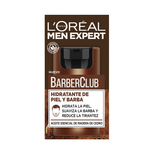 L´ORÉAL PARIS Men expert barber club Crema hidratante para piel y barba con aceite esencial de madera de cedro 50 ml.