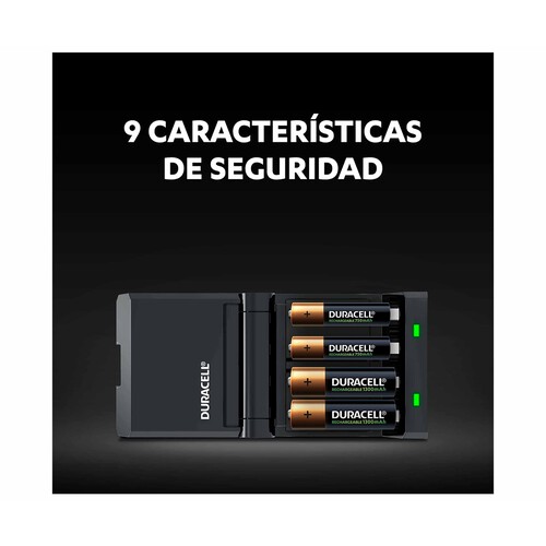 Pack cargador de pilas y 4 pilas recagables (2xAA + 2xAAA) DURACELL.