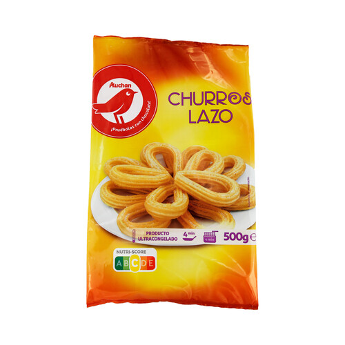 AUCHAN Churros con forma de lazo, precocinados y ultracongelados 500 g. Producto Alcampo