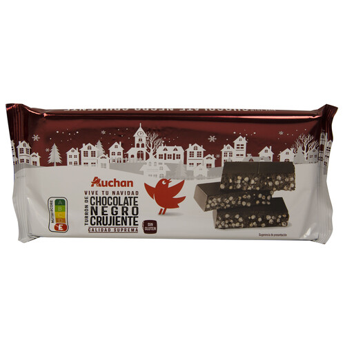 Turrón de chocolate negro crujiente PRODUCTO ALCAMPO  260 g.