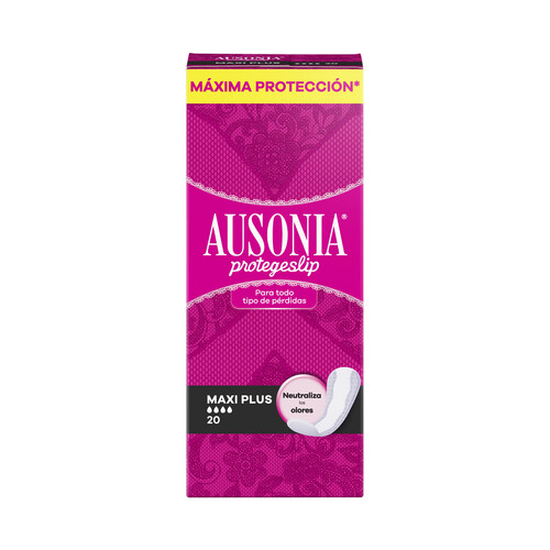 AUSONIA Salvaslips maxi plus para todo tipo de perdidas AUSONIA 20 uds.