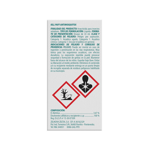 KILL PAFF Insecticida elèctrico , 3 recambios KILL PAFF 3 x 33 ml