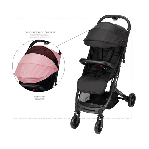 Silla paseo para bebes hasta 36 meses o 22kg INTERBABY Minimum Space Plus color rosa.