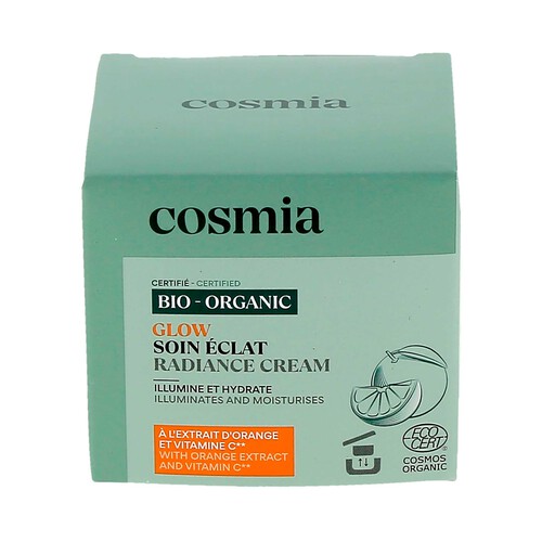 COSMIA Bio Crema facial iluminadora e hidratante con extracto de naranja ecológica y vitamina C 50 ml.