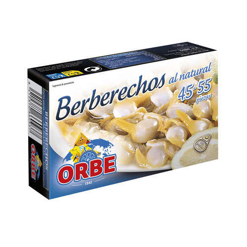 ORBE Berberechos al natural 45-55 piezas lata de 63 g.
