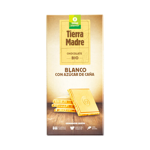 INTERMÓN OXFAM Chocolate blanco con azúcar de caña ecológico INTERMÓN OXFAM 100 g.