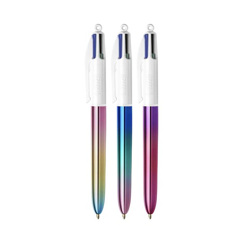 Pack de 3 bolígrafos 4 colores gradient punta media BIC.