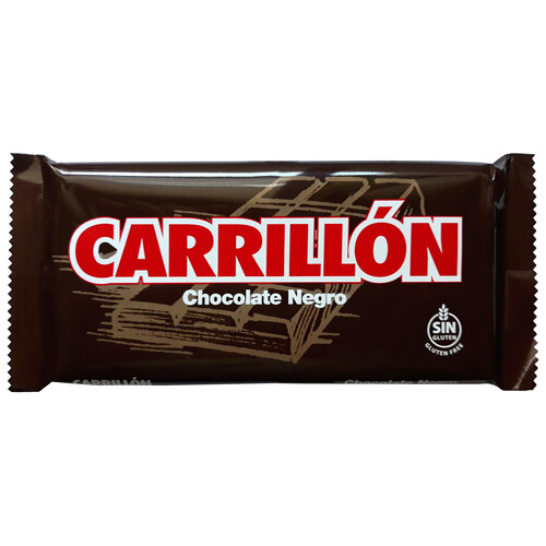 CARRILLÓN Chocolate negro elaborado sin gluten tableta de 100 g.