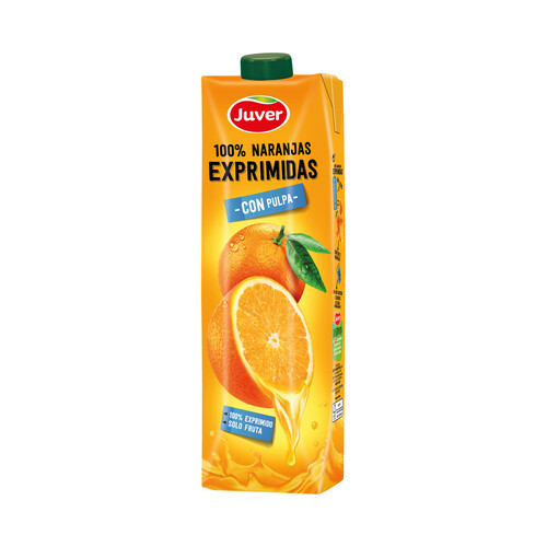 JUVER Zumo de naranja exprimida con pulpa JUVER 1 l.