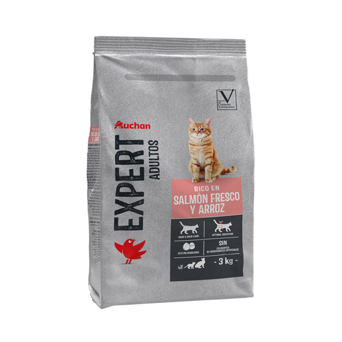 PRODUCTO ALCAMPO Alimento de gato salmón y arroz Auchan expert 3 kg.