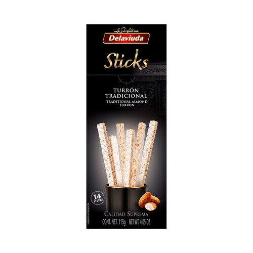 DELAVIUDA Sticks turrón duro 14 uds. 115 g.