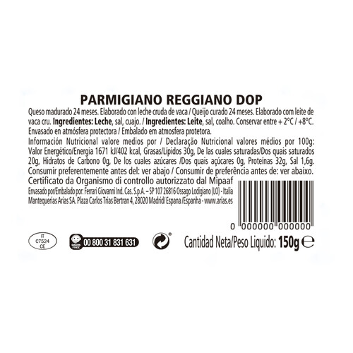 GIOVANNI FERRARI Queso Parmigiano Reggiano D.O.P. GIOVANNI FERRARI 150 g.