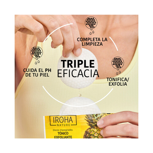 IROHA NATURE Discos tonificantes, exfoliantes e iluminadores 10 uds.