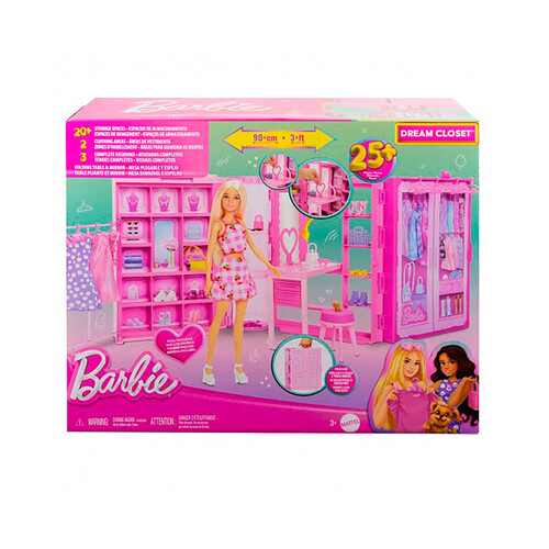 BARBIE Dream Close + conjuntos y accesorios, 25 piezas +3 años.