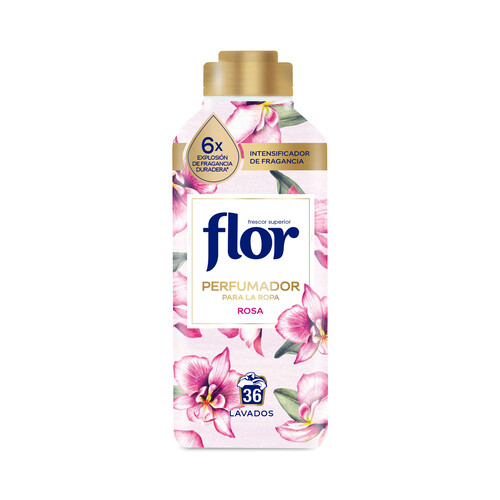 FLOR Perfumador líquido para la ropa con fragancia floral FLOR Rosa 36 lavados 720 ml.