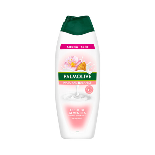 PALMOLIVE Natural balance Gel de baño o ducha con textura crema, enriquecido con leche y extracto de flor de almendra 600 ml.