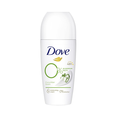 DOVE Desodorante roll on para mujer, con extracto de pepino DOVE Go fresh 50 ml.