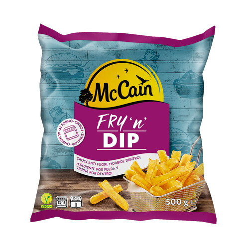 McCAIN Patatas con corte curvado, prefritas y ultracongeladas McCAIN Fry 'n'n dip 500 g.