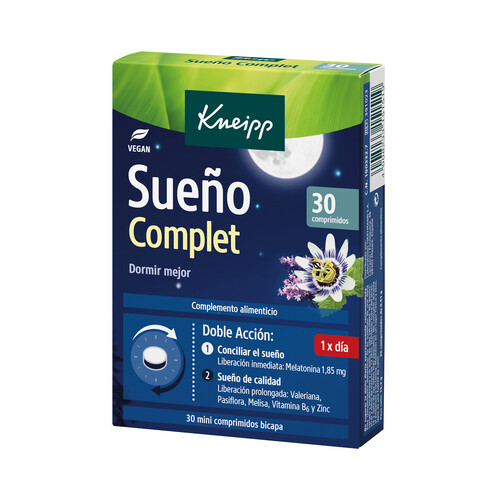 KNEIPP Sueño complet Complemento alimenticio a base extractos de plantas natuales para conciliar el sueño 30 uds.
