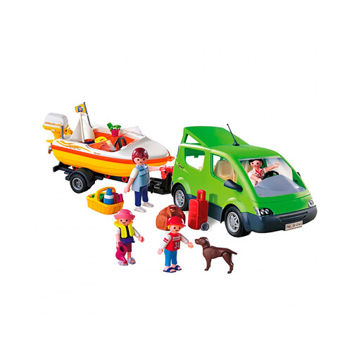 PLAYMOBIL Family Fun coche familiar con lancha