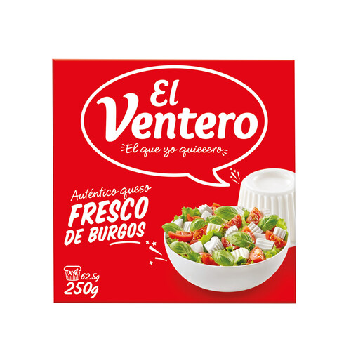 EL VENTERO Queso fresco natural EL VENTERO 4 x 62,5 g.