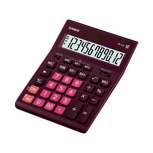 Calculadora sobremesa CASIO GR-12C Color Burdeos