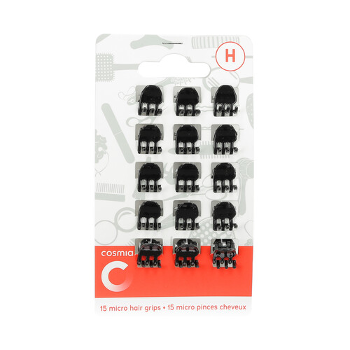 COSMIA Mini pinzas rectangulares para cabello COSMIA 15 uds.