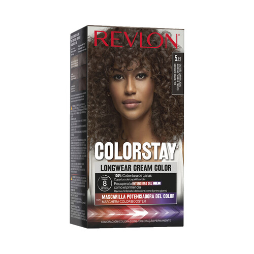 REVLON Coloración permanente tono 5.12 Castaño claro glacial REVLON Colorstay.