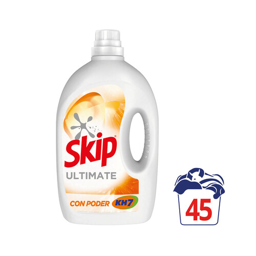 SKIP Ultimate Detegente líquido para lavadora con poder KH-7 45 lavados, 2.025 l.